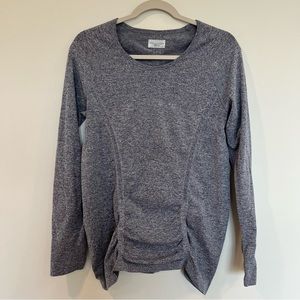 Athleta Women's large Momentum Seamless Heather Long Sleeve Top gray athleisure